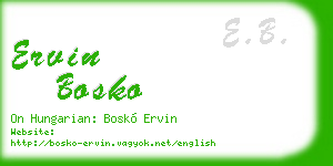 ervin bosko business card