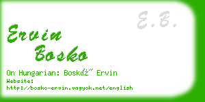 ervin bosko business card